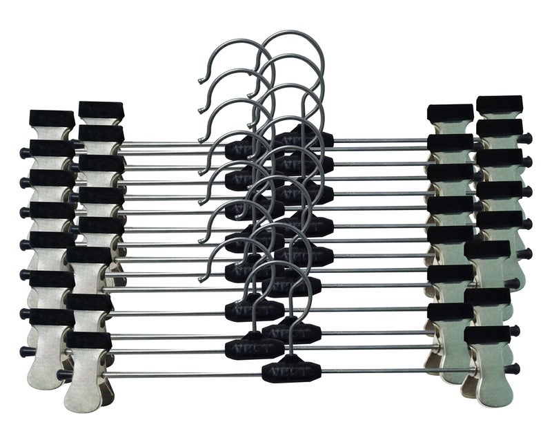 Vrct Heavy Stainless Steel Cloth Hangers with Clips - 24 Pieces - Image 1