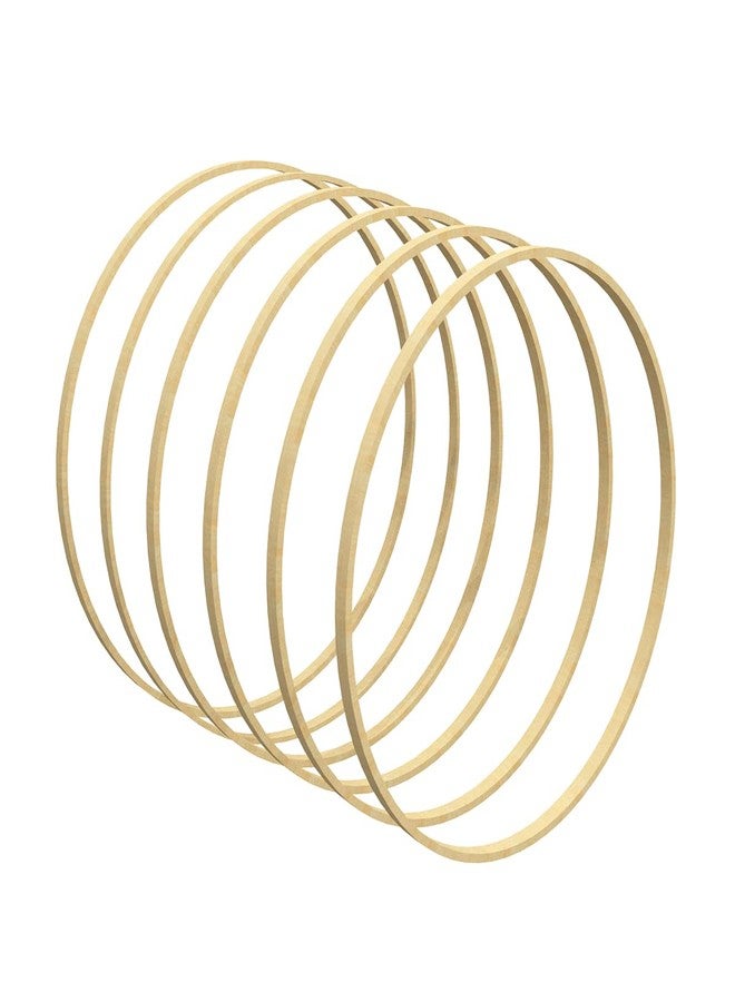 Worown 6 Pack 12 Inch Wooden Bamboo Floral Hoops Wreath Rings for DIY Wedding Wreath Decor, Dream Catcher and Macrame Wall Hanging Crafts - Image 1