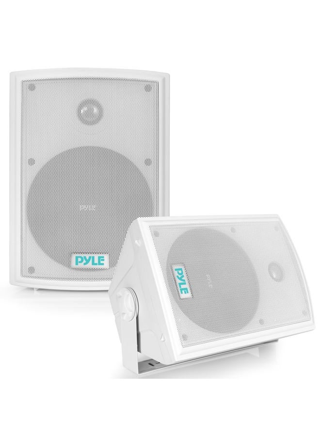 Pyle Home Pyle PDWR63 Dual Waterproof Outdoor Speaker System-6.5 Inch Pair of Weatherproof Wall or Ceiling Mounted White Speakers w/Heavy Duty Grill,Universal Mount-for Use in The Pool,Patio - Image 1