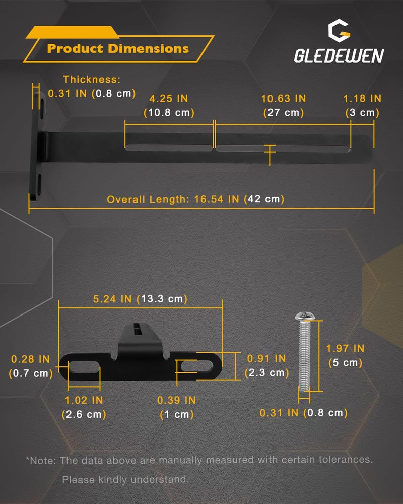 Gledewen Soundbar Mounting T-Bracket, Universal Compatible with SE18, SE26, SEB26, SEDS32 Soundbars for Golf Cart, T-Shaped Speaker Mounting Bracket, Sound System Mount, Golf Car Roof Interior Sound Bar Holder - Image 4