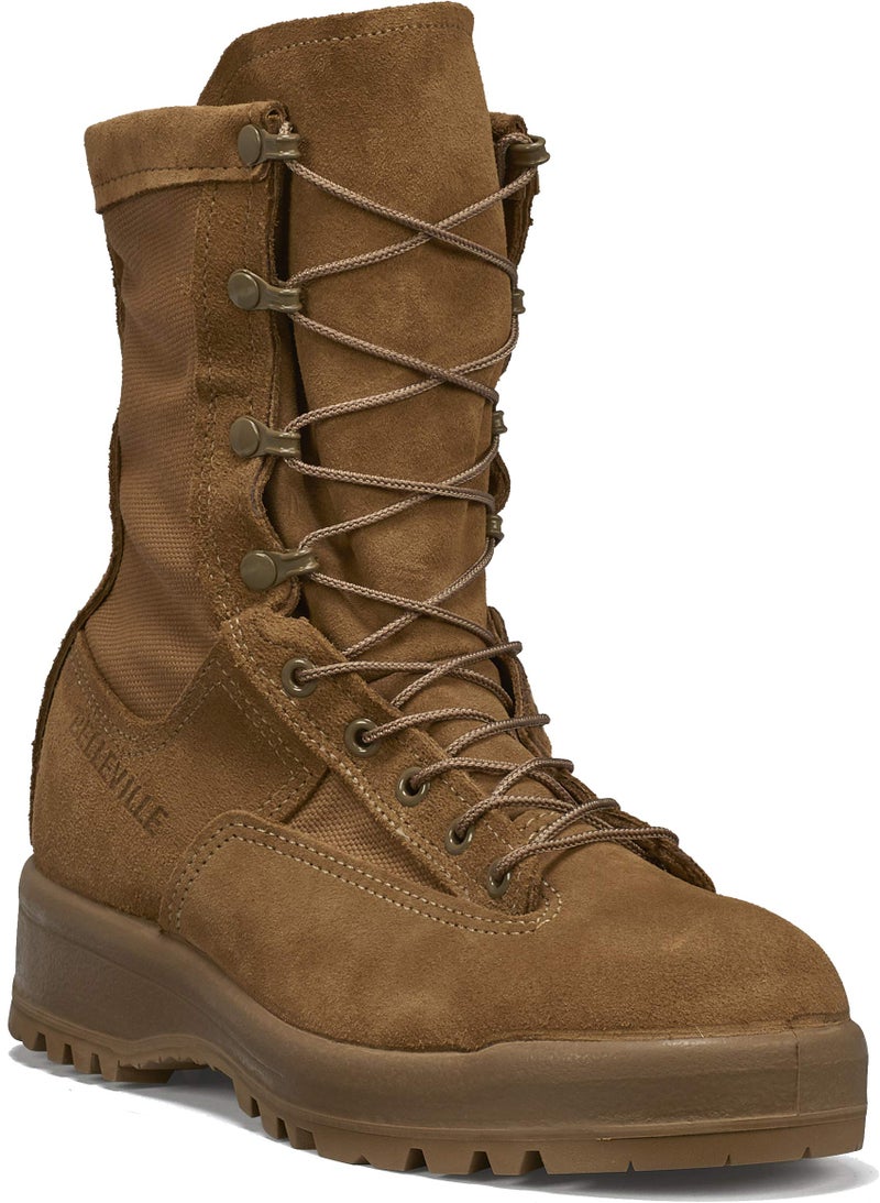 Belleville C790 ST 8” Waterproof Steel Toe Flight and Combat Boots for Men - AR 670-1/AFI 36-2903 Army/USAF Flight Approved Coyote Brown with Vibram Outsole; Berry Compliant - Coyote, 7.5R - Image 1
