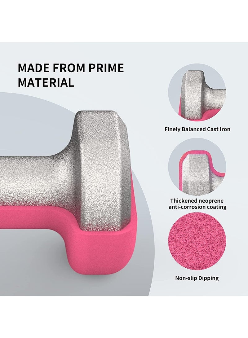 Scrolls Dumbbells Hand Weights Set of 2 - Vinyl Coated Exercise & Fitness Dumbbell for Home Gym Equipment Workouts Strength Training Free Weights for Women, Men (PINK, 2KGX2) - Image 2