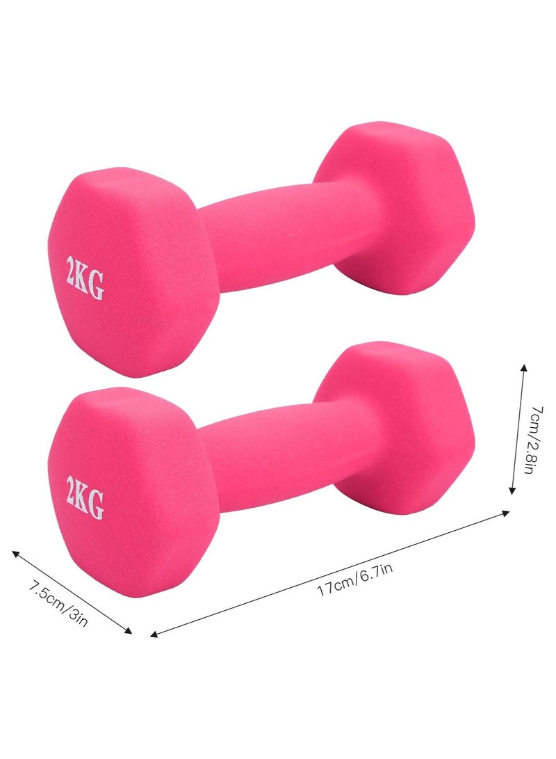 Scrolls Dumbbells Hand Weights Set of 2 - Vinyl Coated Exercise & Fitness Dumbbell for Home Gym Equipment Workouts Strength Training Free Weights for Women, Men (PINK, 2KGX2) - Image 4