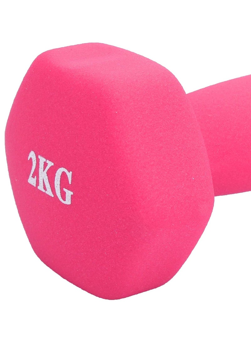 Scrolls Dumbbells Hand Weights Set of 2 - Vinyl Coated Exercise & Fitness Dumbbell for Home Gym Equipment Workouts Strength Training Free Weights for Women, Men (PINK, 2KGX2) - Image 5