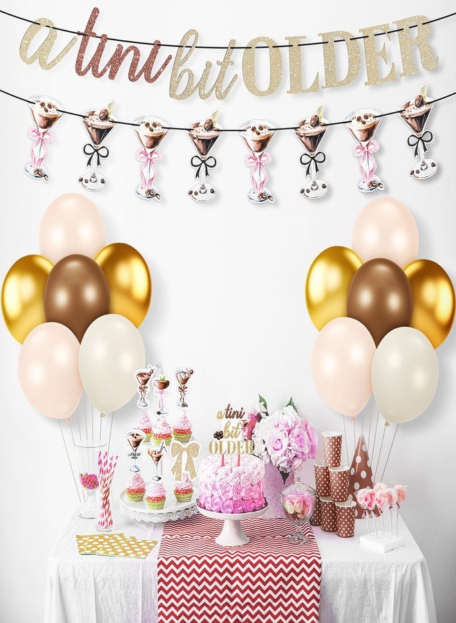 FuWeave زينة حفلة عيد ميلاد FuWeave Espresso Martini: لافتة "أقدم قليلاً" بنية اللون، إكليل مارتيني قهوة، زينة كعكة، بالونات لحفلة عيد ميلاد صغيرة، لوازم حفلة توديع العزوبية، لوازم حفل زفاف - Image 3