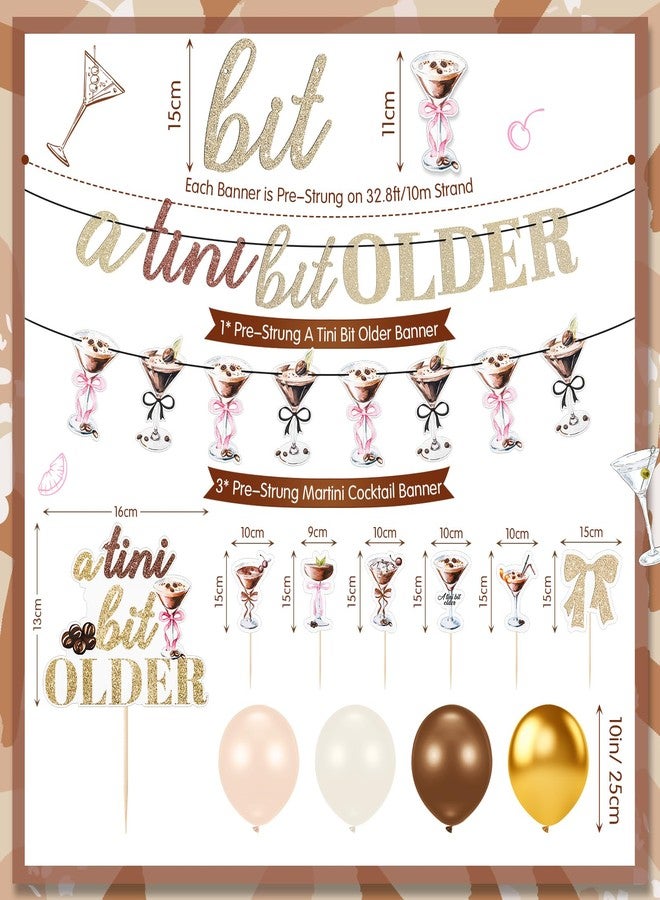 FuWeave زينة حفلة عيد ميلاد FuWeave Espresso Martini: لافتة "أقدم قليلاً" بنية اللون، إكليل مارتيني قهوة، زينة كعكة، بالونات لحفلة عيد ميلاد صغيرة، لوازم حفلة توديع العزوبية، لوازم حفل زفاف - Image 5