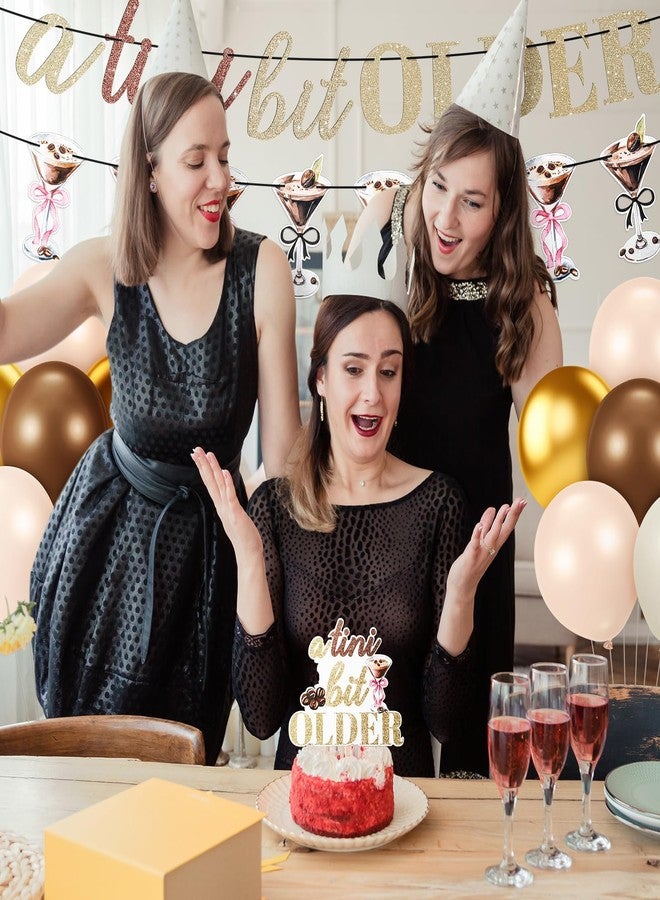 FuWeave زينة حفلة عيد ميلاد FuWeave Espresso Martini: لافتة "أقدم قليلاً" بنية اللون، إكليل مارتيني قهوة، زينة كعكة، بالونات لحفلة عيد ميلاد صغيرة، لوازم حفلة توديع العزوبية، لوازم حفل زفاف - Image 2
