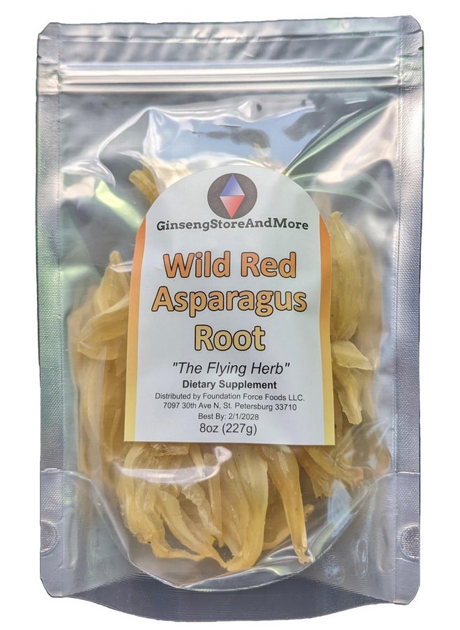 Wild Red Asparagus Root, Large High Grade Whole Roots, Radix Asparagi, Tian Men Dong, 西洋参 Boost Energy, Lucid Dreaming, Reduce Stress For Men And Women, 8Oz