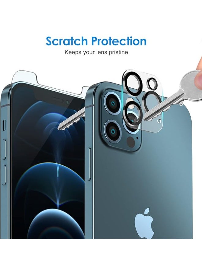 Jetech G-Tech screen protector and camera lens protector compatible with iPhone 12 Pro Max 6.7-inch, tempered glass layer, 2 per pack, clear - Image 3