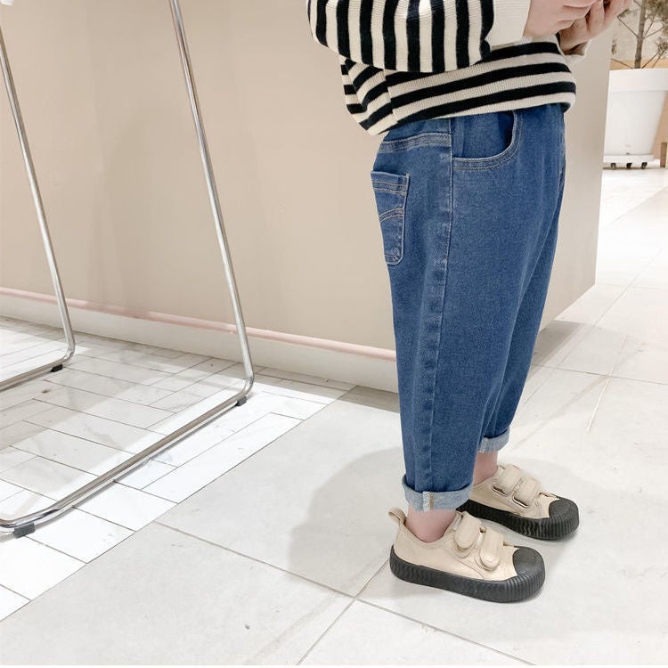 New Korean Style Men'S Loose Jeans, Children'S Casual Baby Trousers, Fashionable Outer Wear Children'S Trousers - Image 4