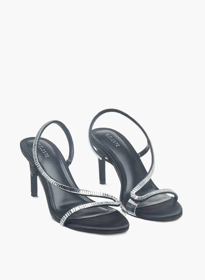 Celeste Womens Embellished Slip-On Sandals With Stiletto Heels