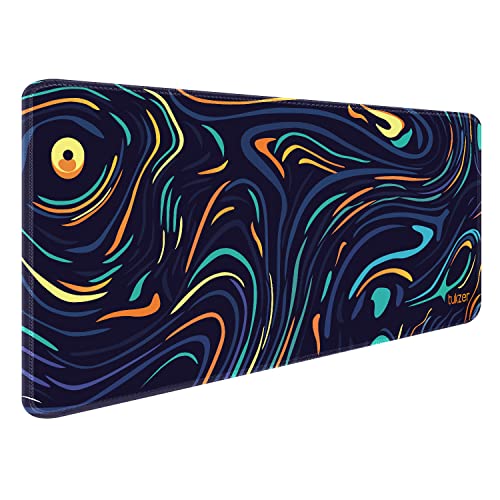 Tukzer Retro Extended Gaming Mouse Pad, High-Speed Mouse Tracking & Control | Stitched Edges, Non-Slip Rubber Base| for Computer Laptop Keyboard Office Home (795mm x 298mm x 3.45mm, Color Waves) - Image 1