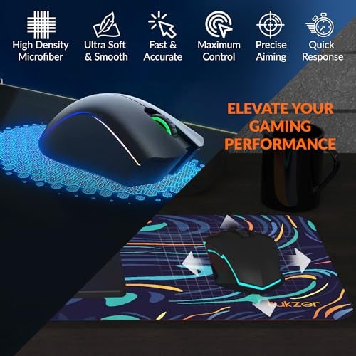 Tukzer Retro Extended Gaming Mouse Pad, High-Speed Mouse Tracking & Control | Stitched Edges, Non-Slip Rubber Base| for Computer Laptop Keyboard Office Home (795mm x 298mm x 3.45mm, Color Waves) - Image 3