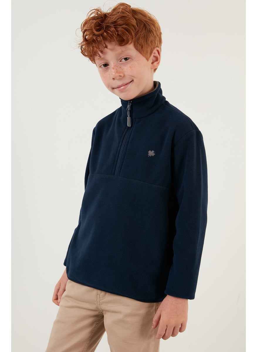 Lela - Soft Textured Zippered Stand Collar Winter Fleece Unisex Children's Fleece 5905002 - Image 1