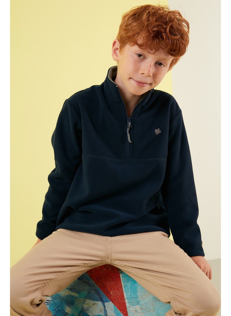 Lela - Soft Textured Zippered Stand Collar Winter Fleece Unisex Children's Fleece 5905002 - Image 1