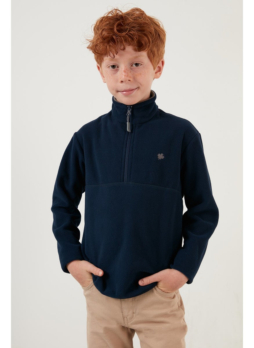 Lela - Soft Textured Zippered Stand Collar Winter Fleece Unisex Children's Fleece 5905002 - Image 1