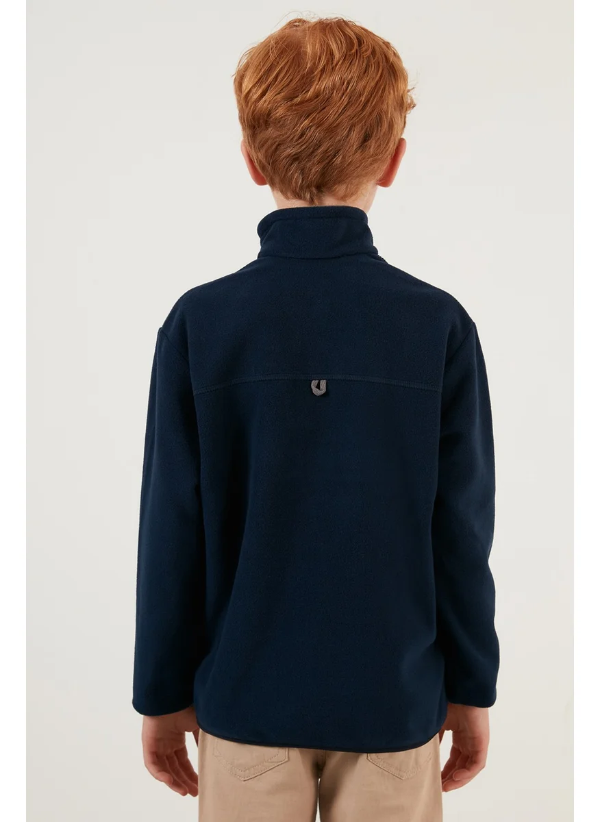 Lela Soft Textured Zippered Stand Collar Winter Fleece Unisex Children's Fleece 5905002