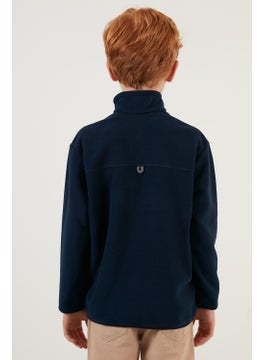 Lela Soft Textured Zippered Stand Collar Winter Fleece Unisex Children's Fleece 5905002  - Image 5