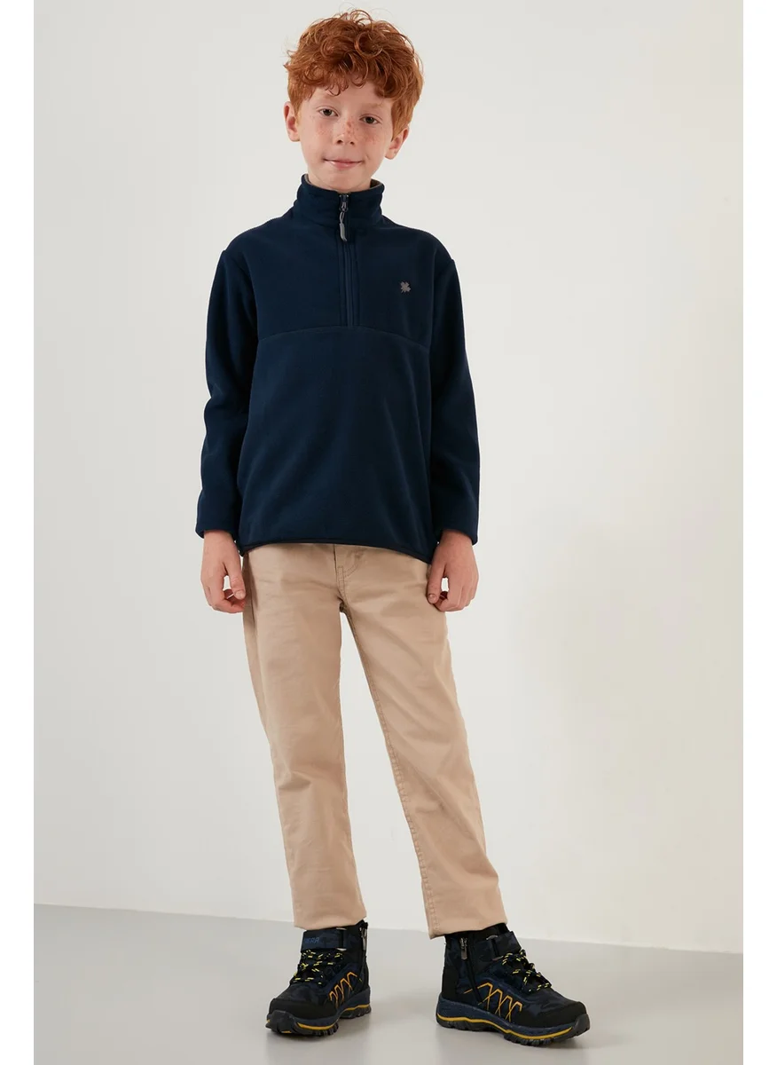 Lela Soft Textured Zippered Stand Collar Winter Fleece Unisex Children's Fleece 5905002