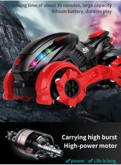 Harvestoy Remote Control Motorcycle, RC Cars With Spray Gas Remote-Controlled Dirt Bike with Light Music Drift RC Car Stunt Rc Truck Motorbike Gift for Boys and Girls Kids  - Image 3