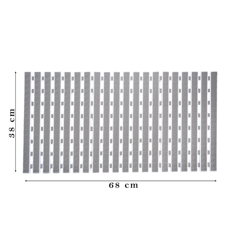 RichAxis PVC Anti Skid Mat For Bathroom Anti Slip Bathroom Mat Shower Area Anti Skid Mats With Suction Cups And Drain Holes For Bathtub Floor Mat (68X38 Cm,Grey) - Image 2