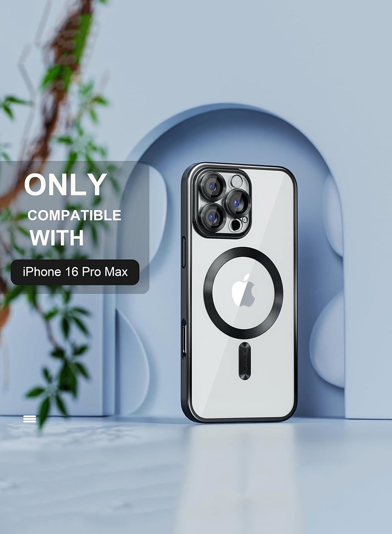 Theodor Premium Soft Clear Case for iPhone 16 Pro Max Camera Lens Full Protection, Compatible with MagSafe Wireless Charging, Shockproof Electroplated TPU Phone Cover iPhone 16 Pro Max 6.9 Inch 2024 -Black - Image 2