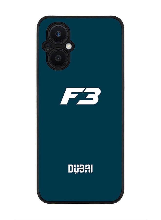 Stylizedd Rugged Black edge case for Oppo Reno7 Z  Slim fit Soft Case Flexible Rubber Edges Anti Drop TPU Gel Thin Cover -  Faz3 Dubai Blue - Image 1