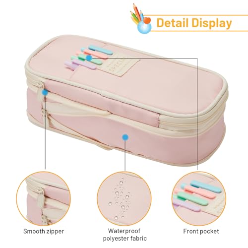 Sonuimy Large Capacity Pencil Case Pouch, Cute Aesthetic Big Capacity Zipper Pencil Cases Pen Portable Office Stationery Makeup Bag, Desk Organizer for College Adults Women Men- Purple - Image 4