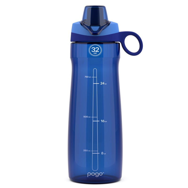 Pogo BPA-Free Tritan Plastic Water Bottle with Chug Lid, 32 Oz, Blue - Image 1
