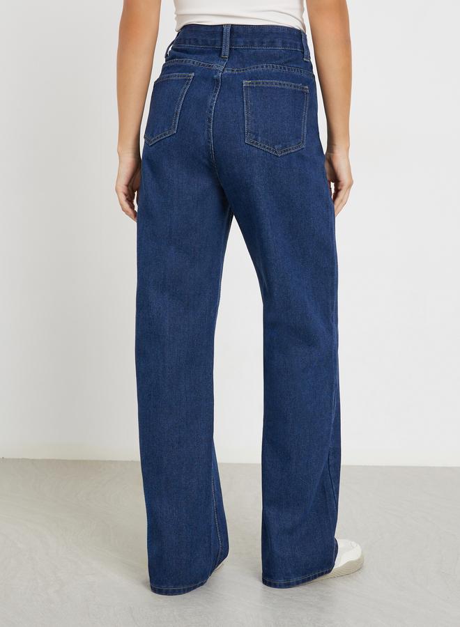 ستايلي جينز بأرجل واسعة وخصر عالي - Image 4