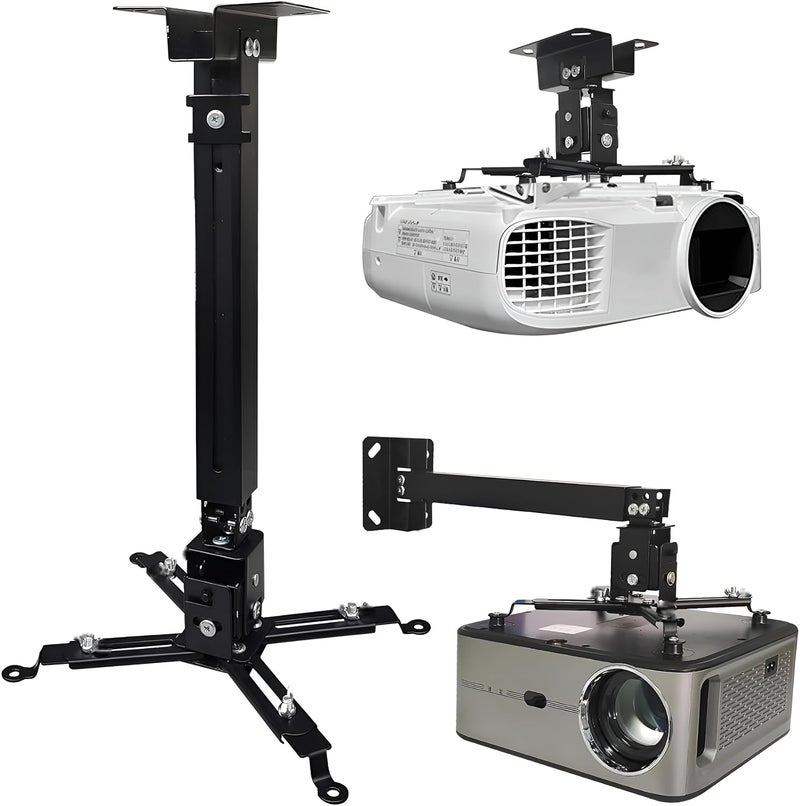 Powerpak DS-25 2ft Projector Ceiling Mount Stand | Universal Full Motion Projector Wall Mount Bracket Kit with Height, Tilt Adjustments for Home and Office | Payload 15kg - Image 1