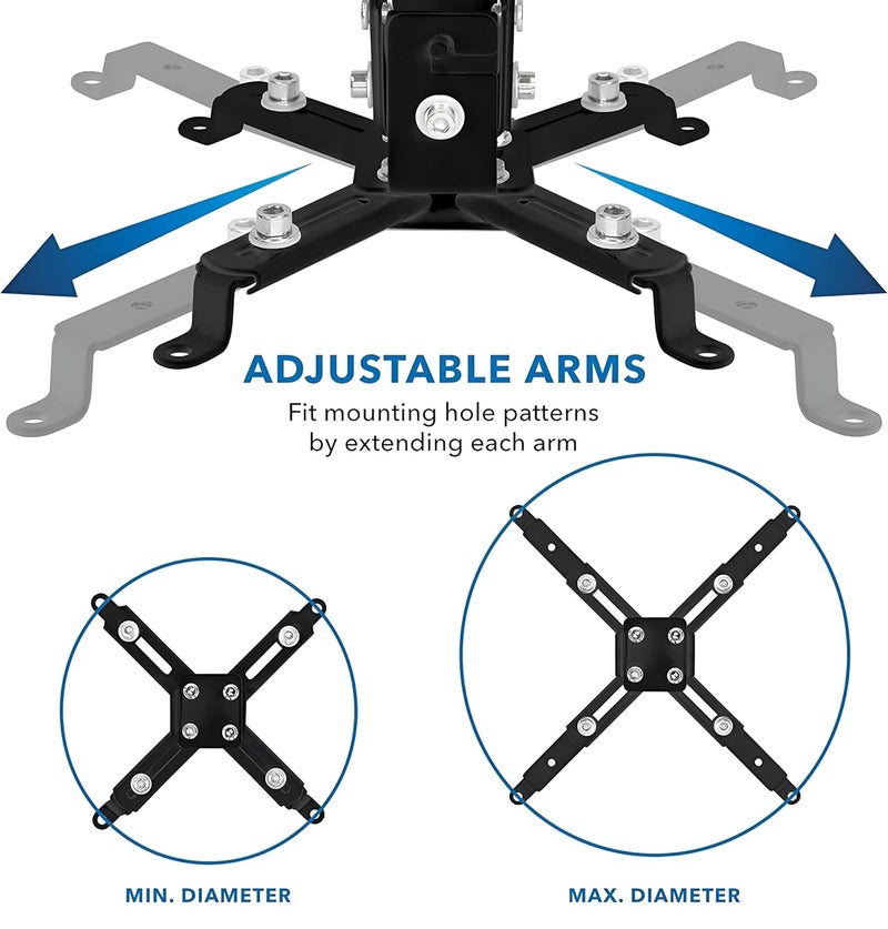 Powerpak DS-25 2ft Projector Ceiling Mount Stand | Universal Full Motion Projector Wall Mount Bracket Kit with Height, Tilt Adjustments for Home and Office | Payload 15kg - Image 5