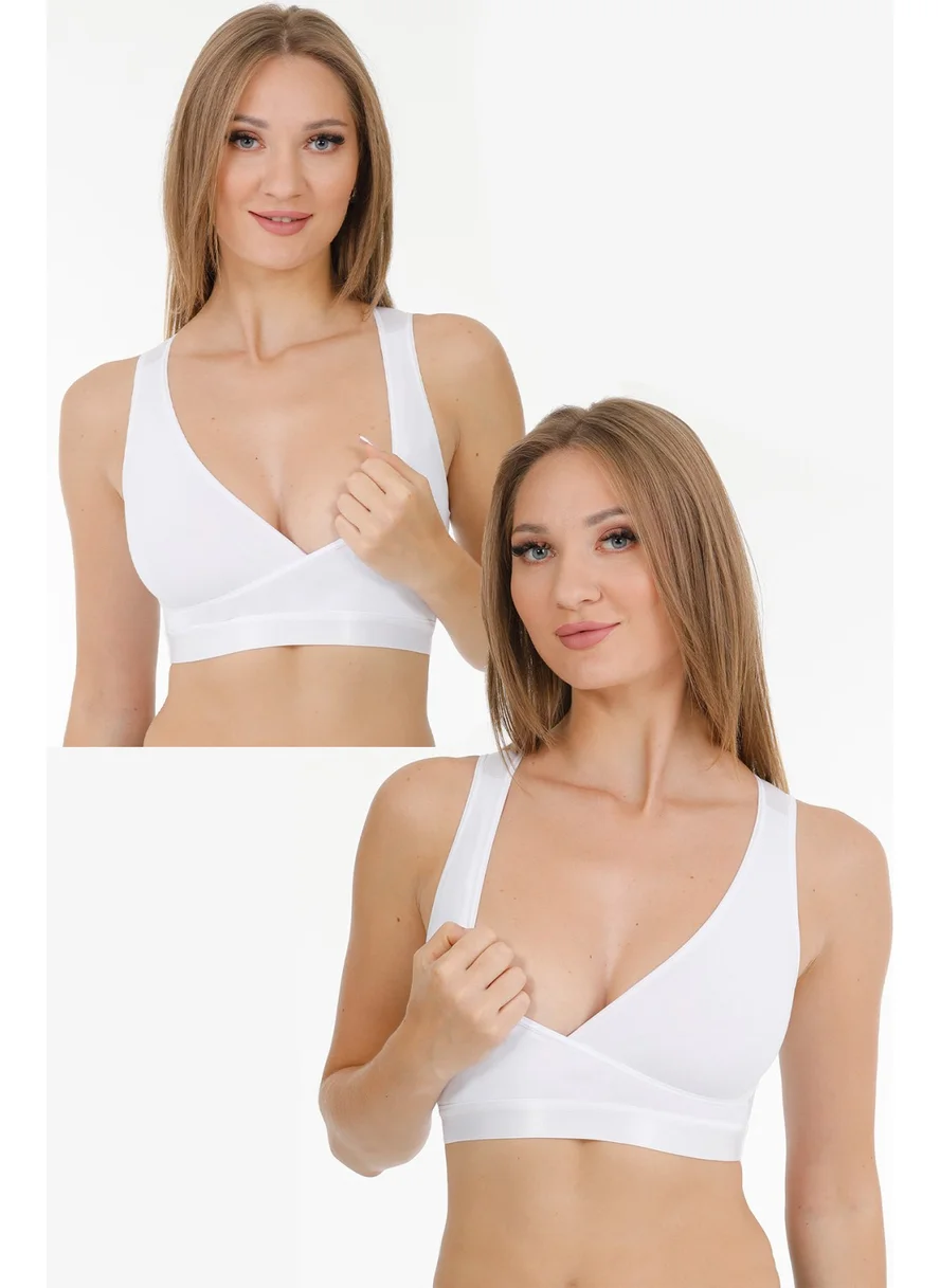 Par Lingerie Nursing Sports Bustier Set of 2 White-White