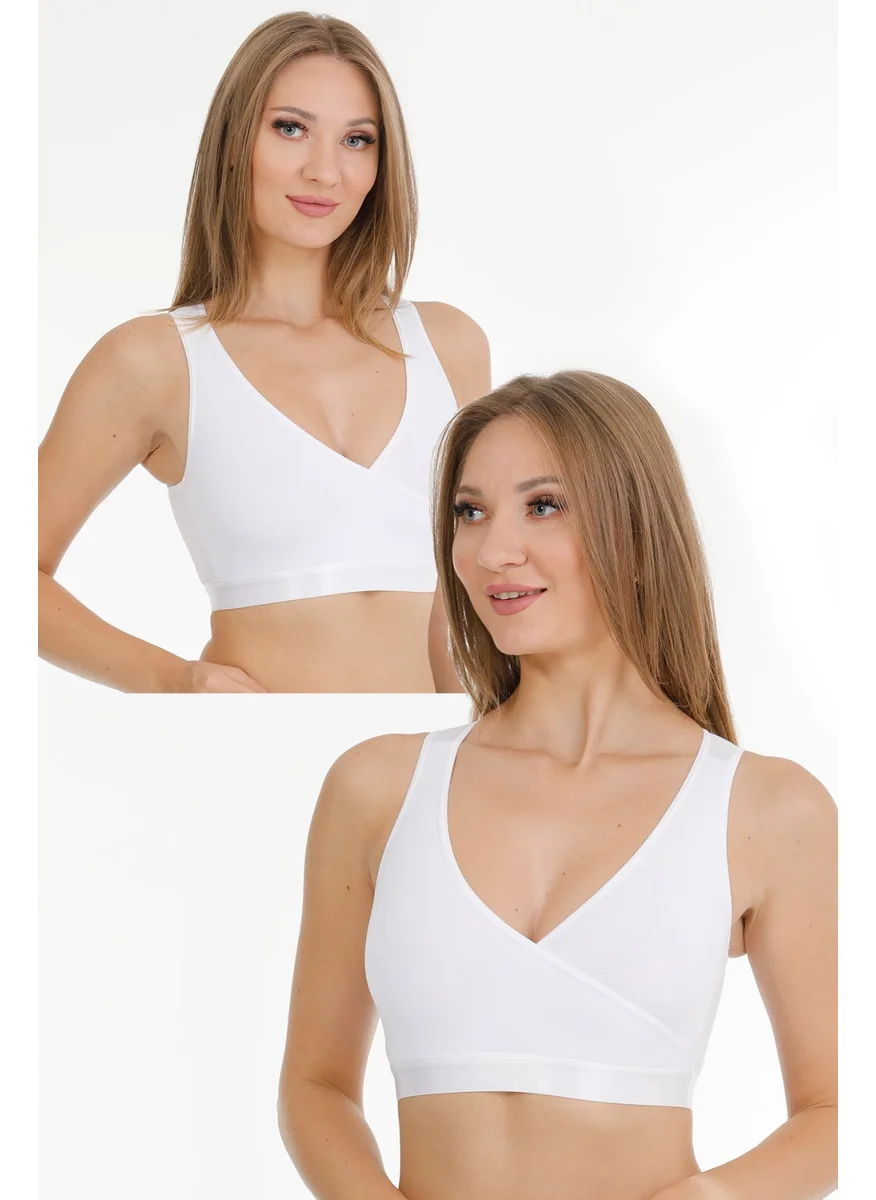 Par Lingerie Nursing Sports Bustier Set of 2 White-White