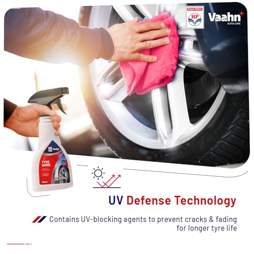 HP Vaahn Tyre Shine - 250 ml | Tyre Shiner for Car | Deep Gloss Finish | Long-Lasting Wet Look | UV Protection for Tyres | Tire Polish Spray for Car Detailing & Maintenance - Image 4