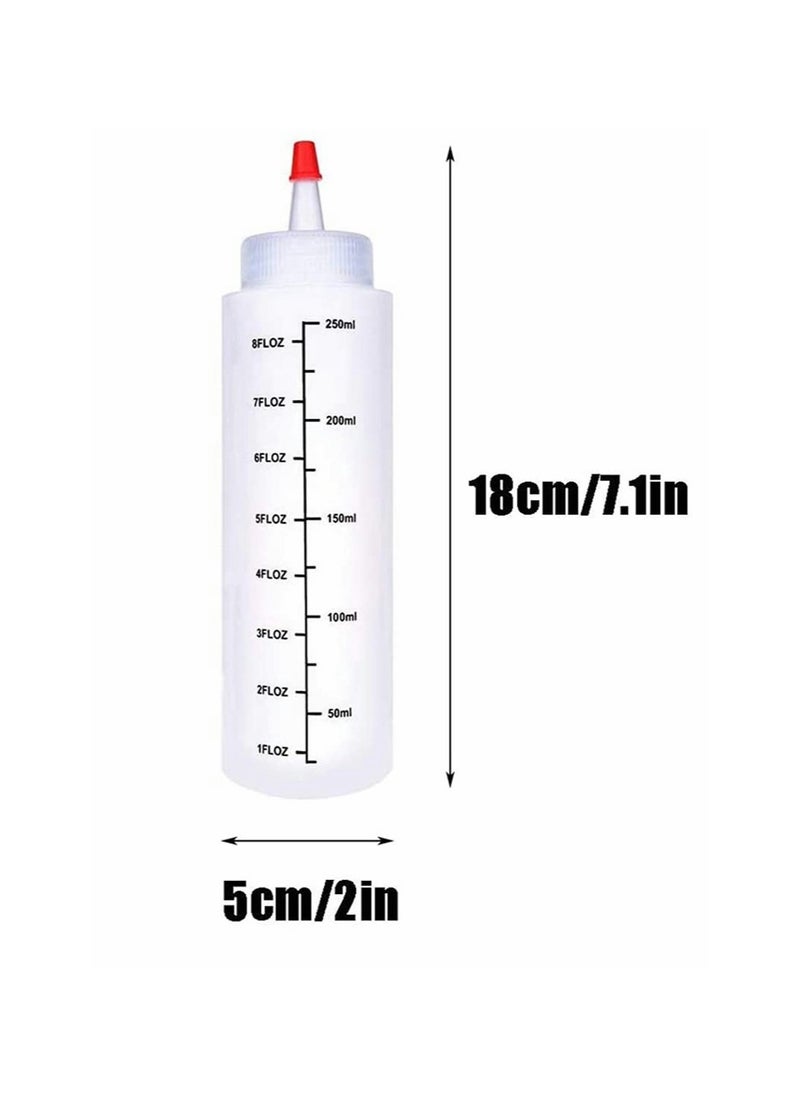 SYOSI - 12 Pack Condiment Squeeze Bottles With Red Tip Cap Tie 240ML Dye Empty Paint Squeeze Bottle For Ketchup BBQ Sauces Syrup Dressings Arts - Image 1