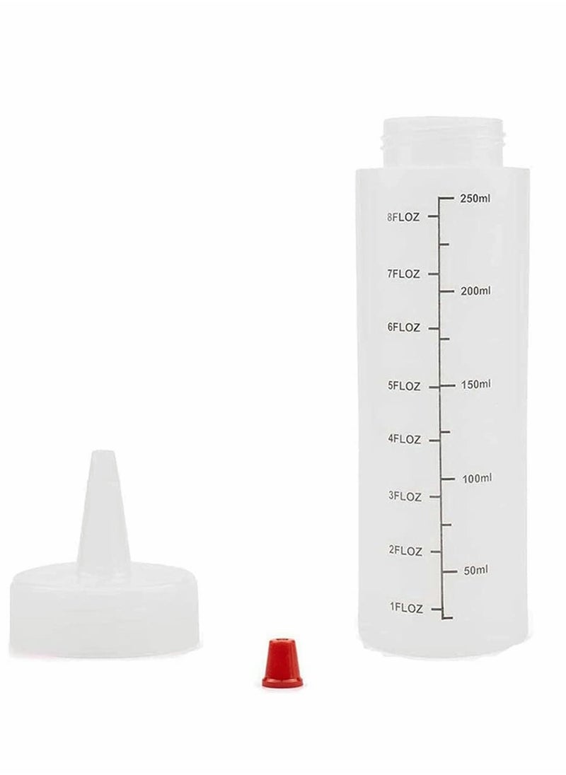 SYOSI - 12 Pack Condiment Squeeze Bottles With Red Tip Cap Tie 240ML Dye Empty Paint Squeeze Bottle For Ketchup BBQ Sauces Syrup Dressings Arts - Image 1