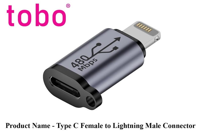 Tobo USB C to Lighting Adapter,27W PD Fast Charging for 14/13/12 Pro Max Plus Mini,for Lighting to USB C Cable Adapter for iPad,Support Transfer Data-Not for Audio/OTG (TD-1297CC) - Image 2