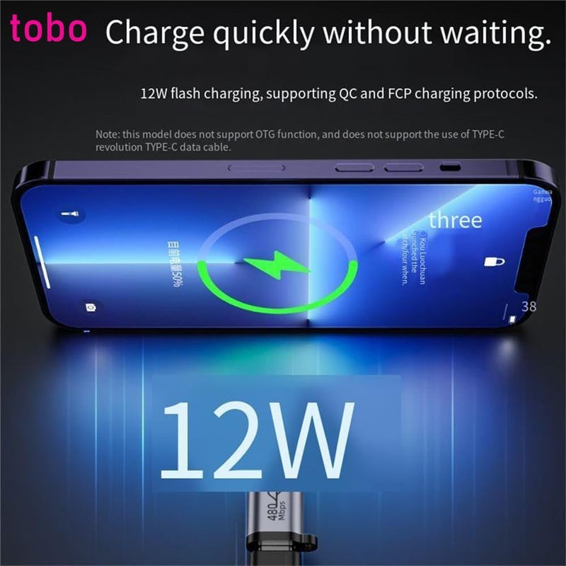 Tobo USB C to Lighting Adapter,27W PD Fast Charging for 14/13/12 Pro Max Plus Mini,for Lighting to USB C Cable Adapter for iPad,Support Transfer Data-Not for Audio/OTG (TD-1297CC) - Image 5