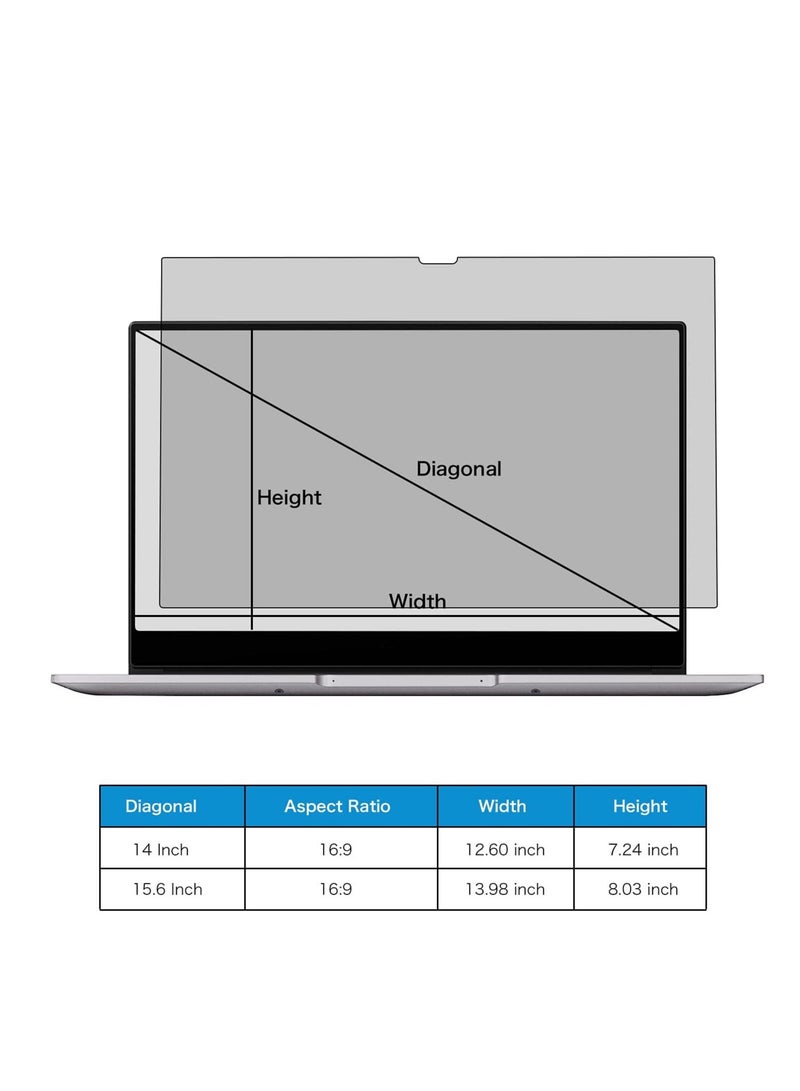 SYOSI 14 inch Laptop Privacy Screen Filter, Anti Glare Scratch Proof Screen Protector Privacy Filter for 14 inch Diagonal 16:9 Aspect Ratio Widescreen Laptop - Image 5