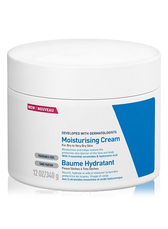Dry Skin Moisturizing Cream, 340g Large Size, Suitable for All Skin Types. - Image 1