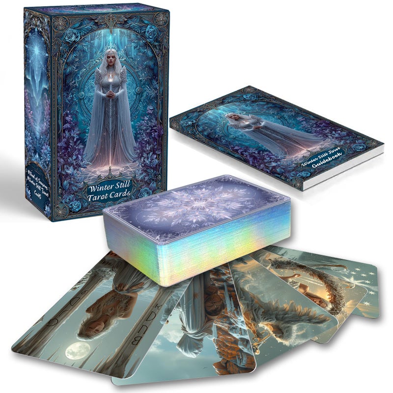 sishui Tarot Cards for Beginners with Guidebook Winter Still Tarot Deck 80 Oracle Tarot Cards 400 GSM Card Stock with Gilded Edges RiderWaite Based for Spiritual Guidance SelfDiscovery - Image 3