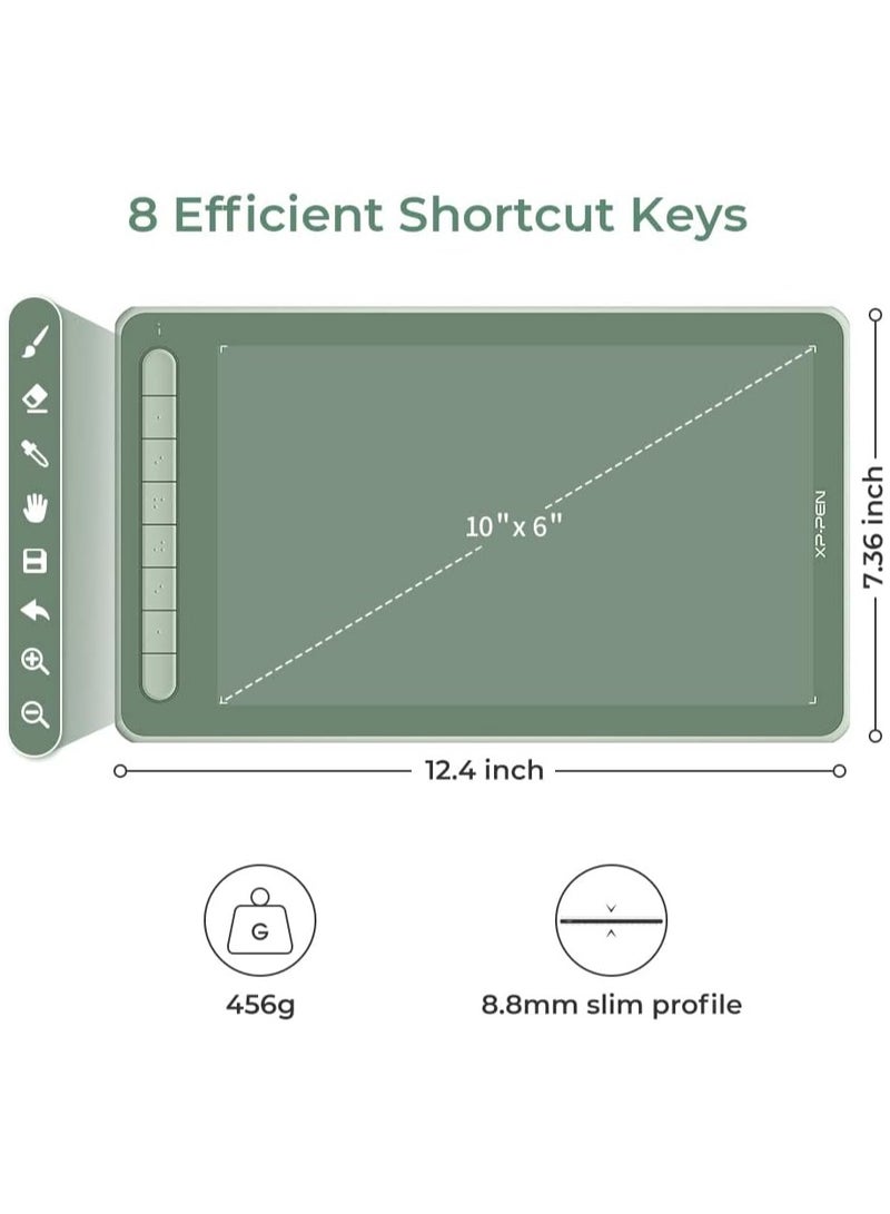 XP-PEN Deco LW Graphics Drawing Tablet 10x6 Inch Working Area Digital Pen Bluetooth Wireless Tablet with X3 Smart Chip Pen Tilt Function 8 Shortcut Keys  - Image 2