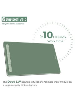 XP-PEN Deco LW Graphics Drawing Tablet 10x6 Inch Working Area Digital Pen Bluetooth Wireless Tablet with X3 Smart Chip Pen Tilt Function 8 Shortcut Keys  - Image 3