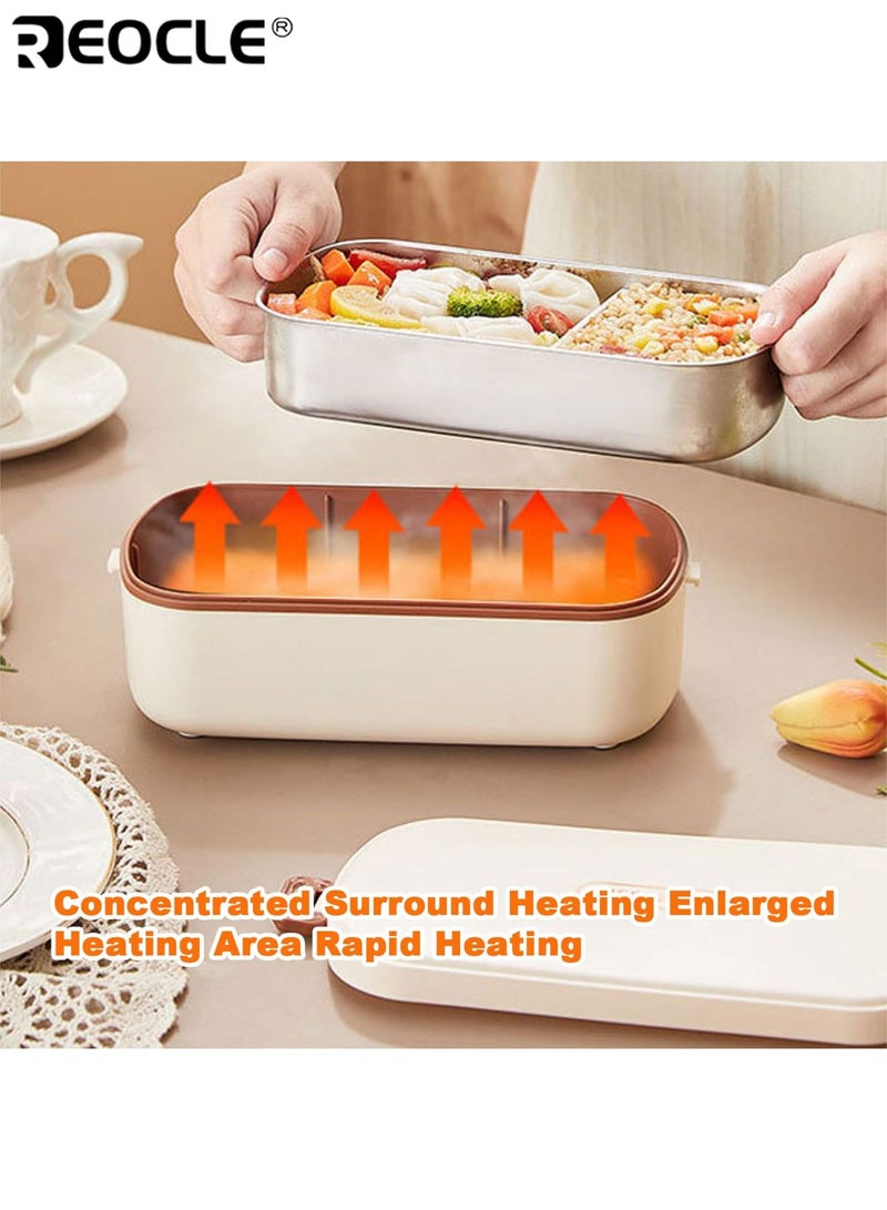 REOCLE Electric Lunch Box with Efficient Heating and Portable Design Stainless Steel Food Warmer for Student School Campus Use - Image 3