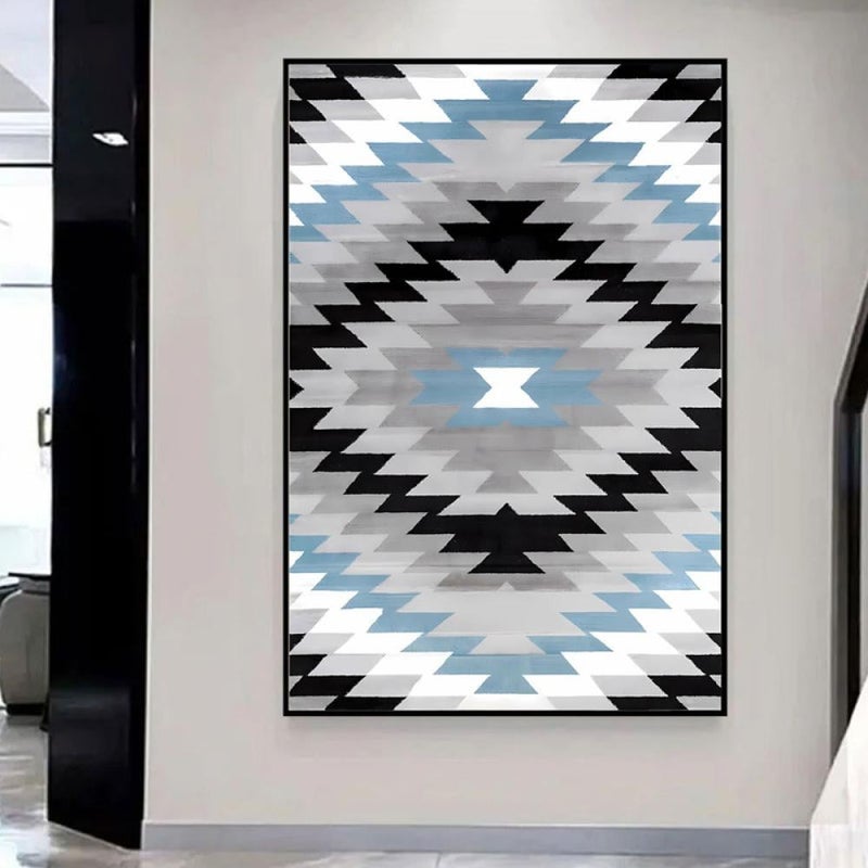 ماركتنا لوحة قماشية بتصميم تجريدي مع برواز مجوف مقاس (120x80) قطعة واحدة - Image 4