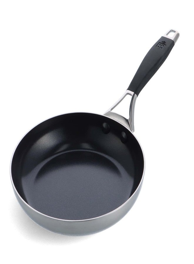 BK Intelligence Stainless Steel Induction 8" Nonstick Frying Pan Skillet, PFAS Free, Dishwasher Safe, Black - Image 1