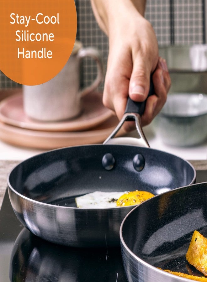 BK Intelligence Stainless Steel Induction 8" Nonstick Frying Pan Skillet, PFAS Free, Dishwasher Safe, Black - Image 5