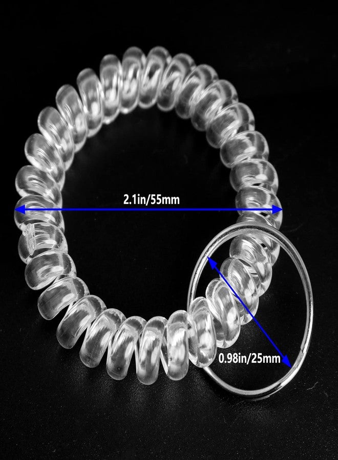 Lind Kitchen 6PCS Spring Spiral Wrist Coil Key Chain, Plastic Spring Hand Ring Key Ring (Flat Wire), Wristband Key Ring, White - Image 5