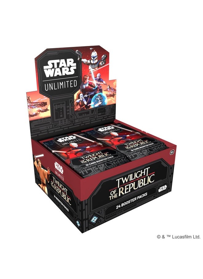 فانتزي فلايت غايمز Star Wars: Unlimited TCG Twilight of The Republic Booster Display (مجموعة من 24 حزمة معززة) - لعبة بطاقات تداول للأطفال والكبار، من سن 12 عامًا فأكثر، لاعبين أو أكثر، مدة اللعب 20 دقيقة، من إنتاج Fantasy Flight Games  - Image 1